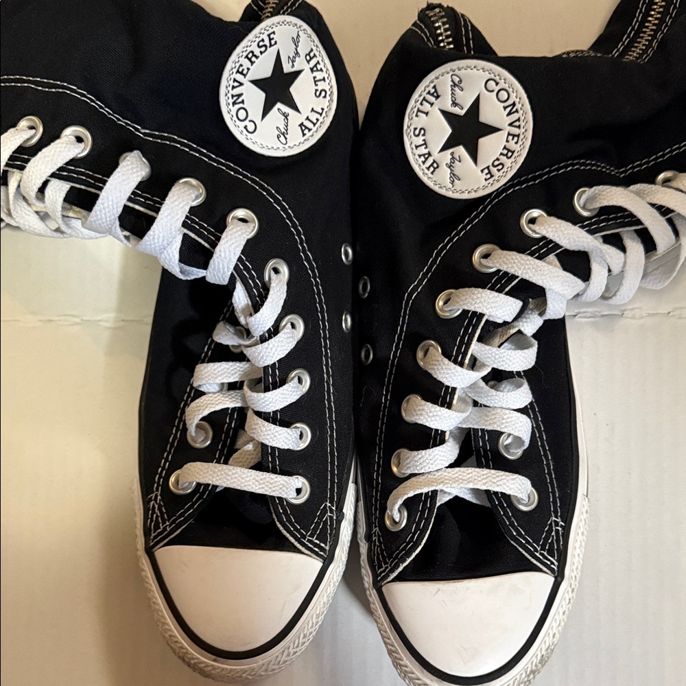 Converse Women's Black Lace-Up Knee-High Boots - Picture 9 of 9